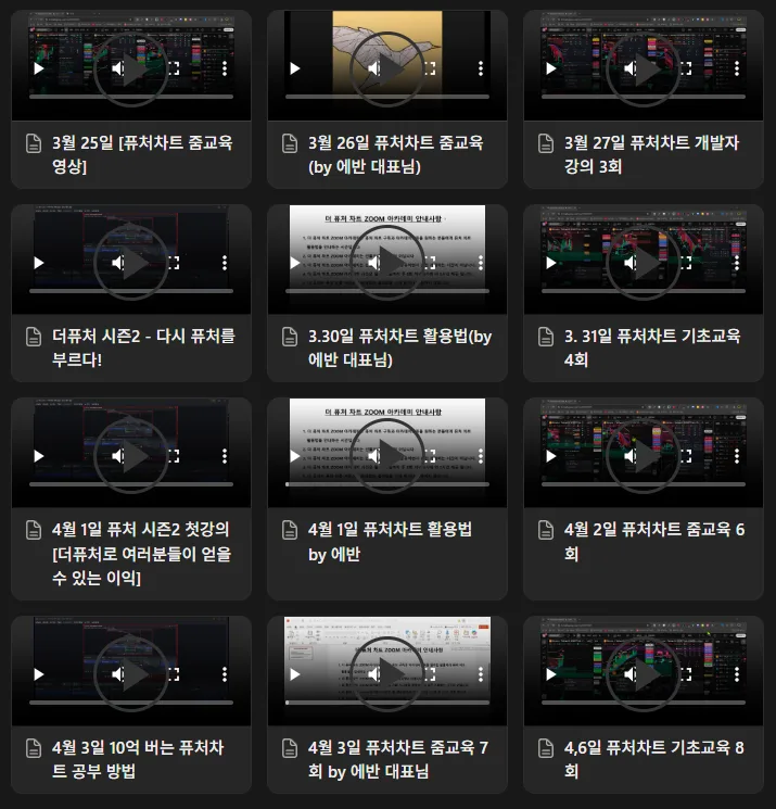 날짜별로 정리된 Zoom 강의 영상 아카이브